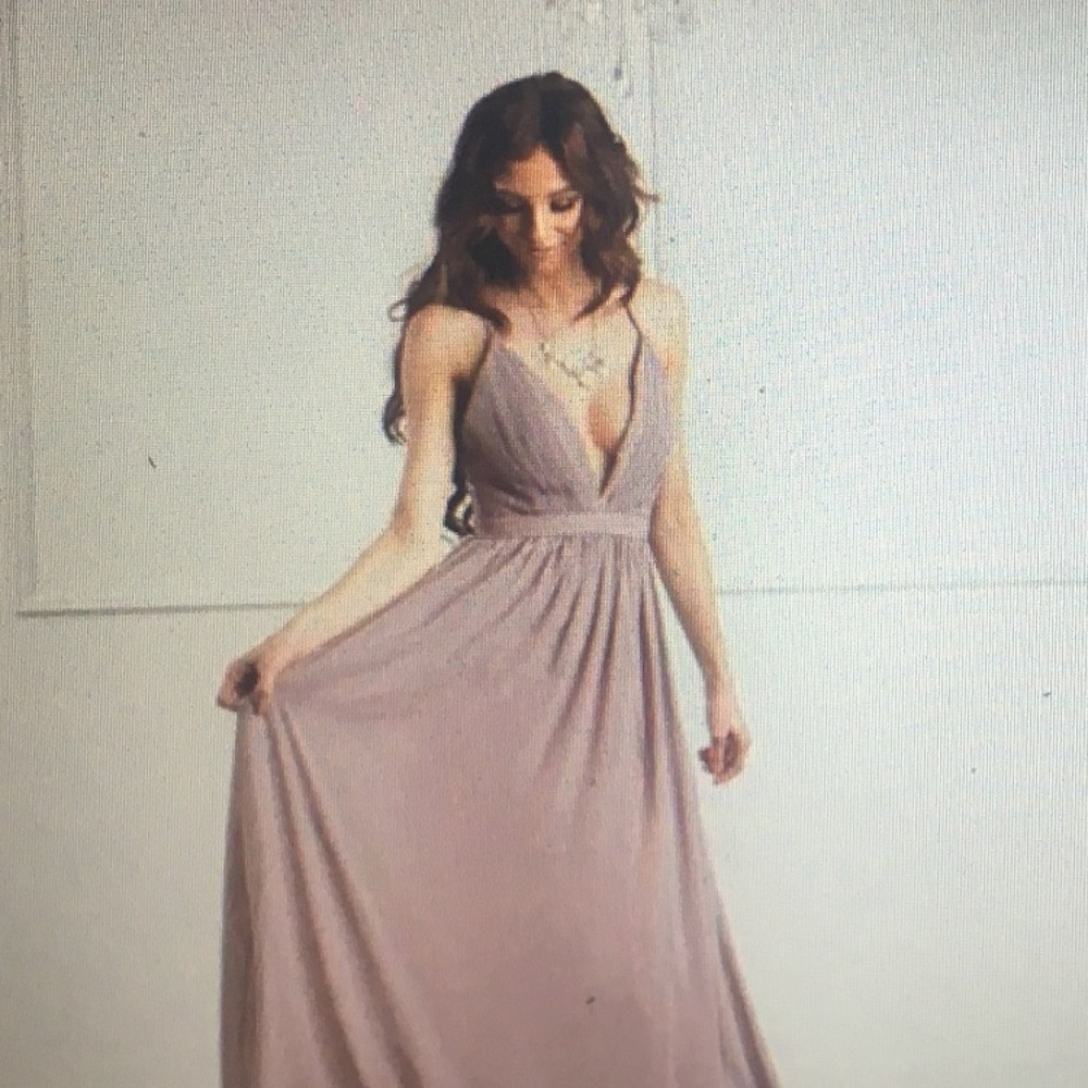 Adrienne Pleat Detail Maxi Dress